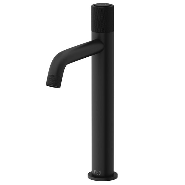 VIGO Apollo 12-in Matte Black Single Handle Single Hole Bathroom Vessel Faucet