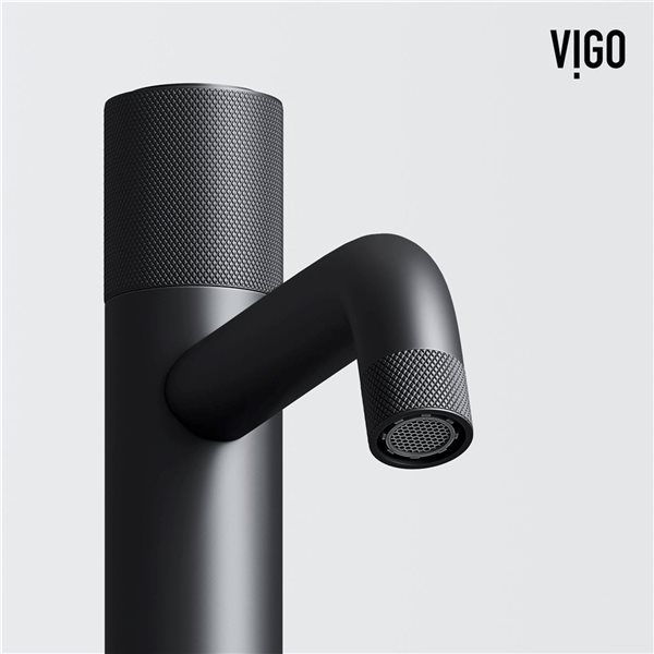 VIGO Apollo 12-in Matte Black Single Handle Single Hole Bathroom Vessel Faucet