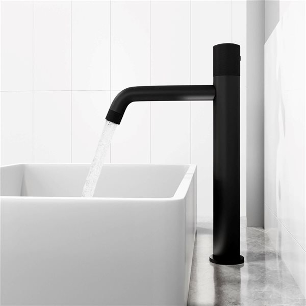 VIGO Apollo 12-in Matte Black Single Handle Single Hole Bathroom Vessel Faucet