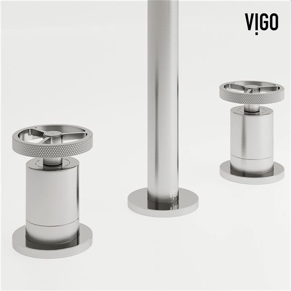 VIGO Cass 8-in Brushed Nickel 2-Handle Bathroom Widespread Faucet