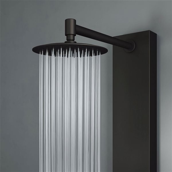 VIGO Ellington 59 x 6-in 4-Jet High-Pressure Shower Panel System w/ Round Fixed Matte Black Rain Shower Head