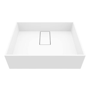 VIGO Bryant 17-in x 13-in x 5-in White Modern Matte Stone Rectangular Vessel Bathroom Sink