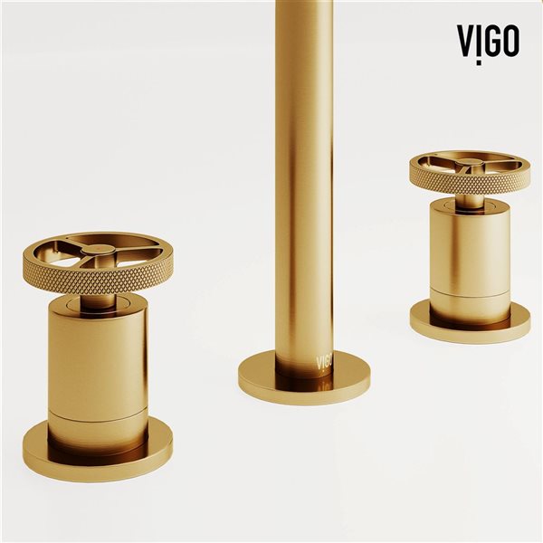 VIGO Cass 8-in Matte Brushed Gold 2-Handle Bathroom Widespread Faucet