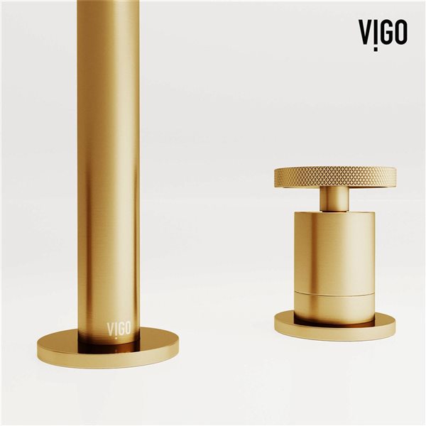 VIGO Cass 8-in Matte Brushed Gold 2-Handle Bathroom Widespread Faucet