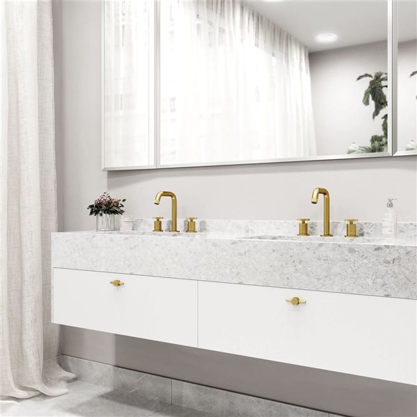 VIGO Cass 8-in Matte Brushed Gold 2-Handle Bathroom Widespread Faucet