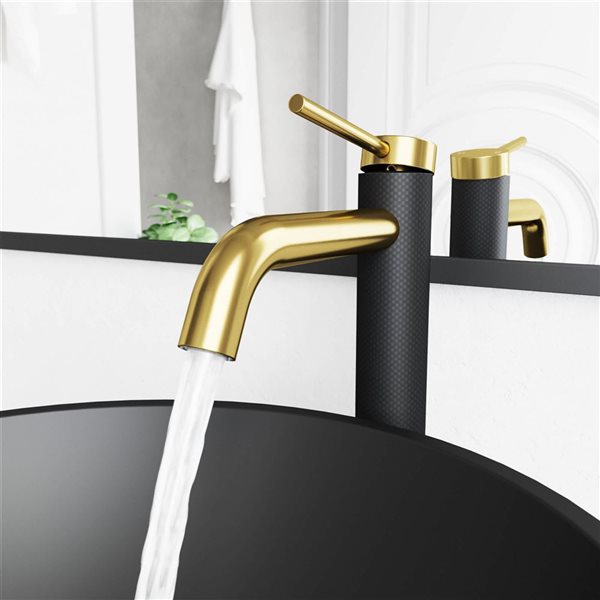 VIGO Lexington 10-in Matte Brushed Gold Single Handle Single Hole Bathroom Vessel Faucet