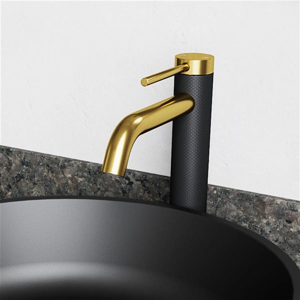 VIGO Lexington 10-in Matte Brushed Gold Single Handle Single Hole Bathroom Vessel Faucet