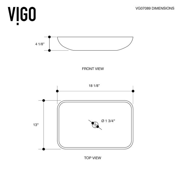 VIGO Donatello 18-in x 13-in x 4-in Brown Russet Glass Rectangular Vessel Bathroom Sink