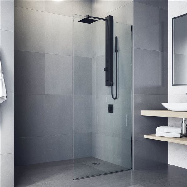 VIGO Orchid 39-in x 4-in Matte Black 2-Jet High Pressure Shower Panel System with Square Fixed Rain Shower Head