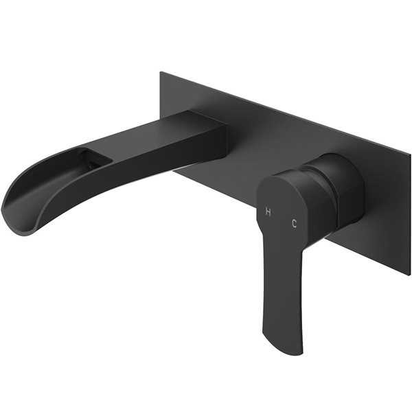 VIGO Cornelius 3-in Matte Black Single Handle 2-Hole Bathroom Wall Mount Faucet