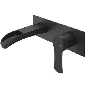 VIGO Cornelius 3-in Matte Black Single Handle 2-Hole Bathroom Wall Mount Faucet