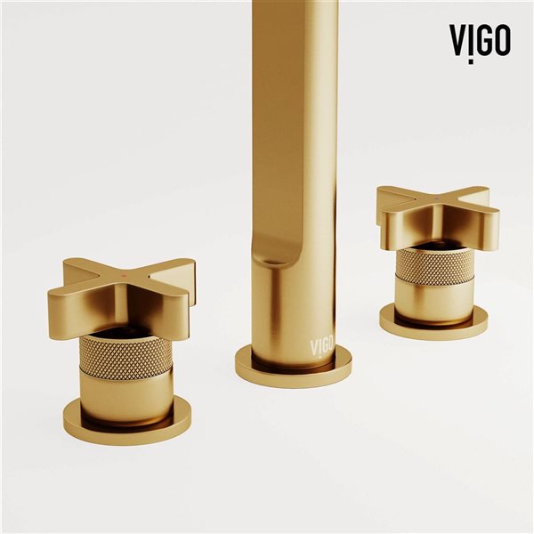 VIGO Wythe 9-in Matte Brushed Gold 2-Handle Bathroom Widespread Faucet