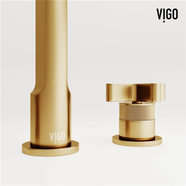 VIGO Wythe 9-in Matte Brushed Gold 2-Handle Bathroom Widespread Faucet