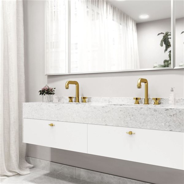 VIGO Wythe 9-in Matte Brushed Gold 2-Handle Bathroom Widespread Faucet