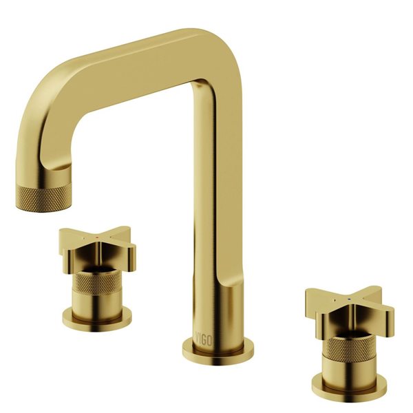 VIGO Wythe 9-in Matte Brushed Gold 2-Handle Bathroom Widespread Faucet