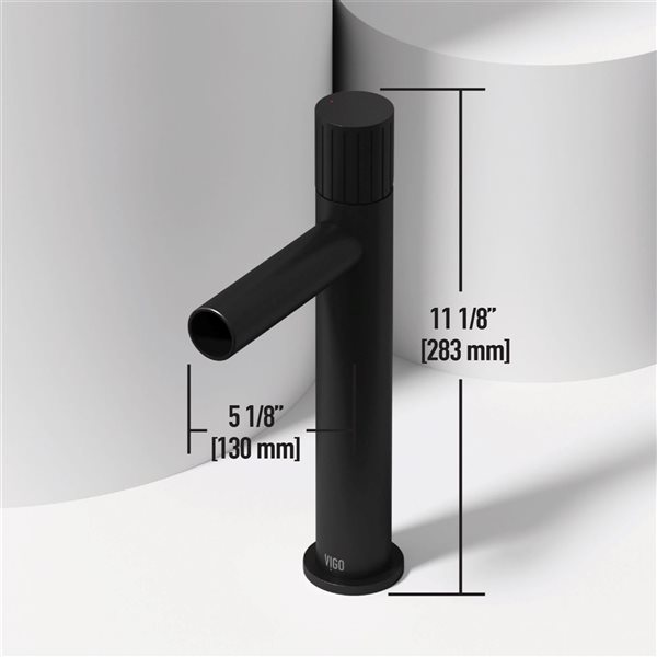 VIGO Ashford 11-in Matte Black Single Handle Single Hole Bathroom Vessel Faucet