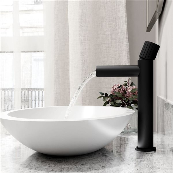 VIGO Ashford 11-in Matte Black Single Handle Single Hole Bathroom Vessel Faucet