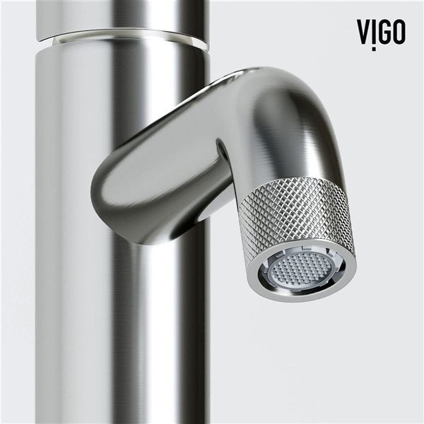 VIGO Cass 8-in Brushed Nickel Single Handle Single Hole Bathroom Faucet