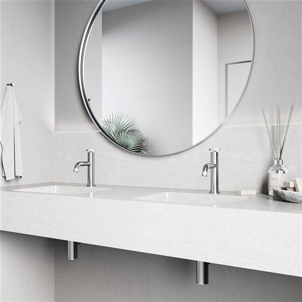 VIGO Cass 8-in Brushed Nickel Single Handle Single Hole Bathroom Faucet