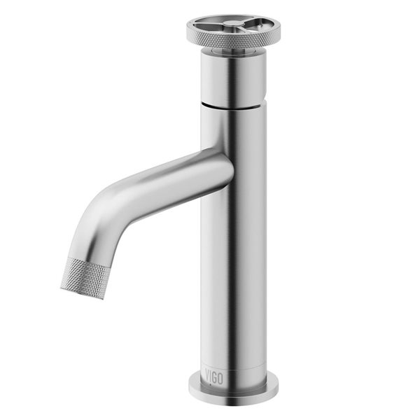 VIGO Cass 8-in Brushed Nickel Single Handle Single Hole Bathroom Faucet