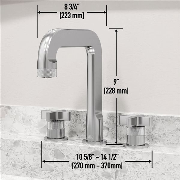 VIGO Wythe 9-in Chrome 2-Handle Bathroom Widespread Faucet