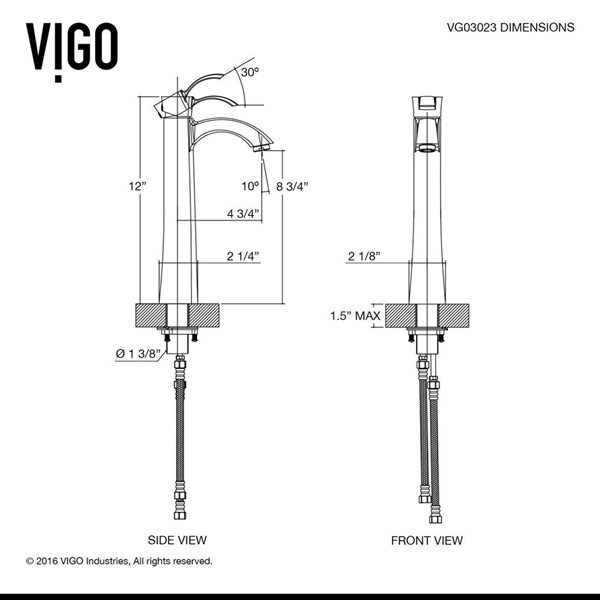 VIGO Otis 12-in Oil Rubbed Bronze Single Handle Single Hole Bathroom Vessel Faucet