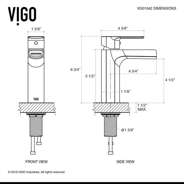 VIGO Ileana 7-in Brushed Nickel Single Handle Single Hole Bathroom Faucet