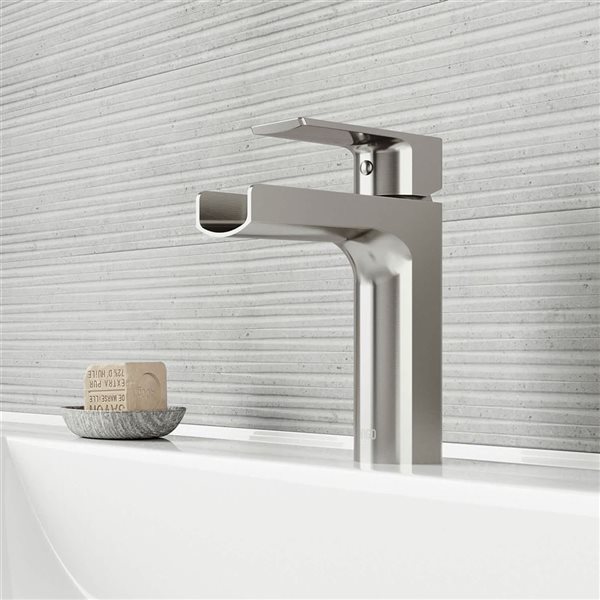 VIGO Ileana 7-in Brushed Nickel Single Handle Single Hole Bathroom Faucet