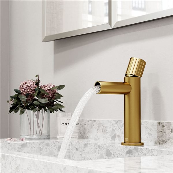 VIGO Ashford 8-in Matte Brushed Gold Single Handle Single Hole Bathroom Faucet