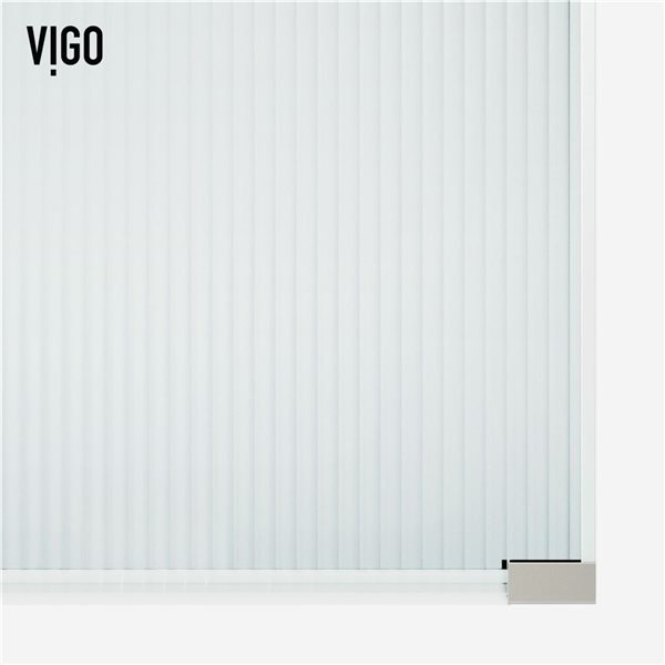 VIGO Arden 34-in x 78-in Stainless Steel  Frameless Fixed Shower Screen with Fluted Glass