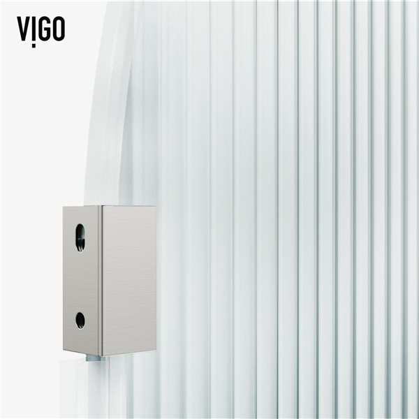 VIGO Arden 34-in x 78-in Stainless Steel  Frameless Fixed Shower Screen with Fluted Glass