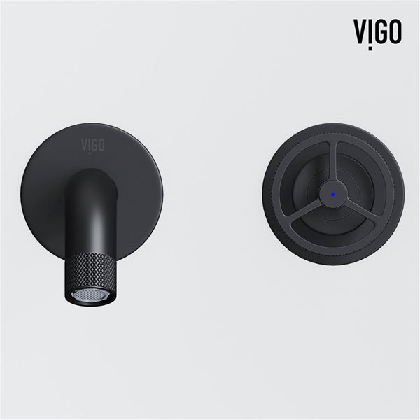 VIGO Cass 3-in Matte Black 2-Handle Bathroom Wall Mount Faucet