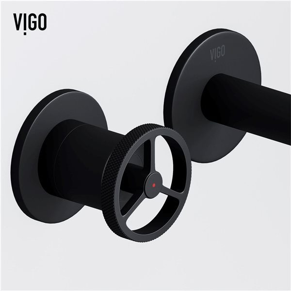 VIGO Cass 3-in Matte Black 2-Handle Bathroom Wall Mount Faucet