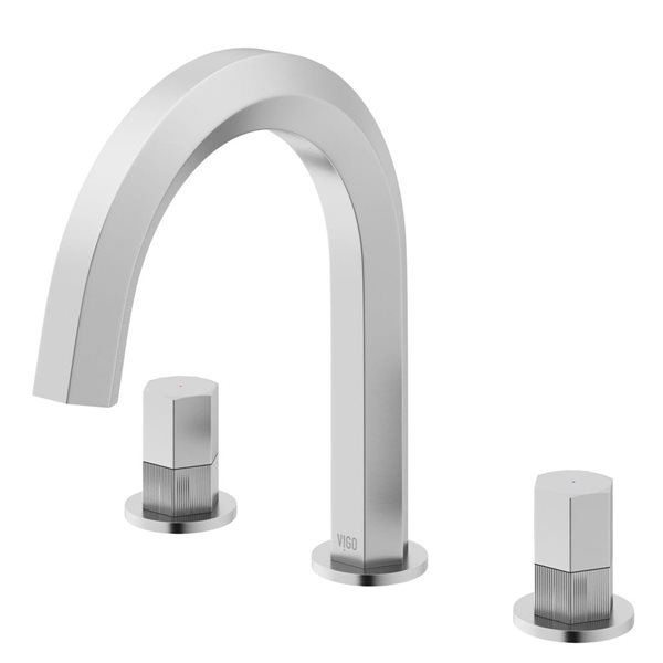 VIGO Hart 9-in Brushed Nickel 2-Handle Bathroom Widespread Faucet