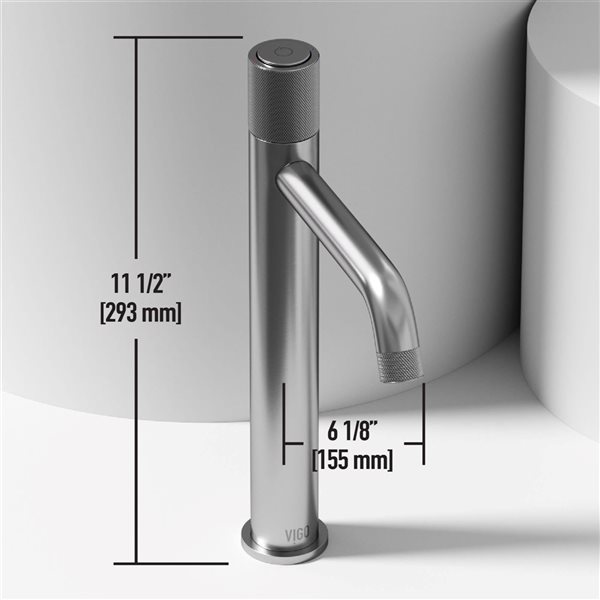 VIGO Apollo 12-in Brushed Nickel Single Handle Single Hole Bathroom Vessel Faucet