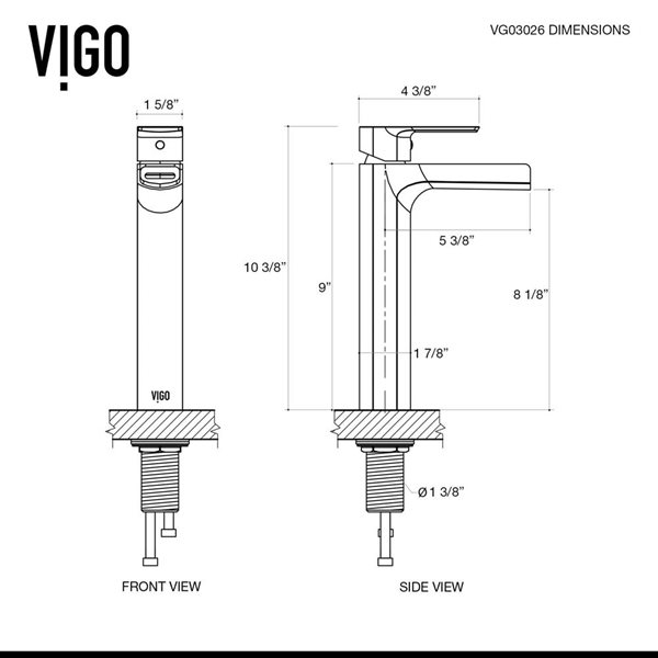 VIGO Amada 10-in Chrome Single Handle Single Hole Bathroom Vessel Faucet