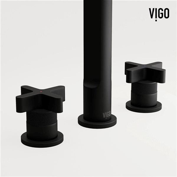 VIGO Wythe 9-in Matte Black 2-Handle Bathroom Widespread Faucet