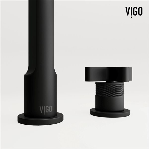 VIGO Wythe 9-in Matte Black 2-Handle Bathroom Widespread Faucet