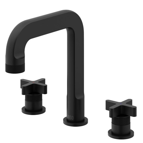 VIGO Wythe 9-in Matte Black 2-Handle Bathroom Widespread Faucet