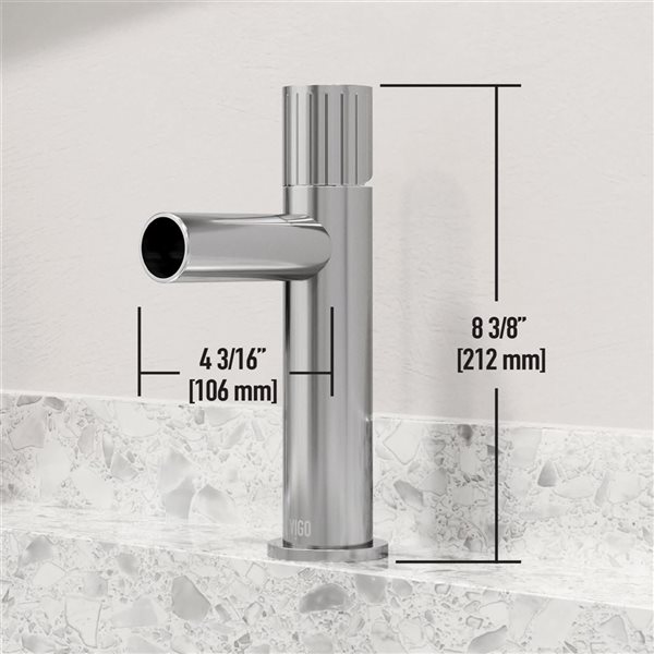 VIGO Ashford 8-in Chrome Single Handle Single Hole Bathroom Faucet