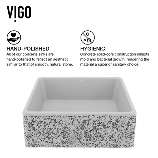 VIGO Sheer Black 15 W x 15-in D White Matte Stone Square Vessel Bathroom Sink