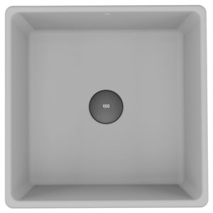 Lavabo-vasque Sheer Black VIGO 15 l. x 15 po p. carré en MatteStone, blanc