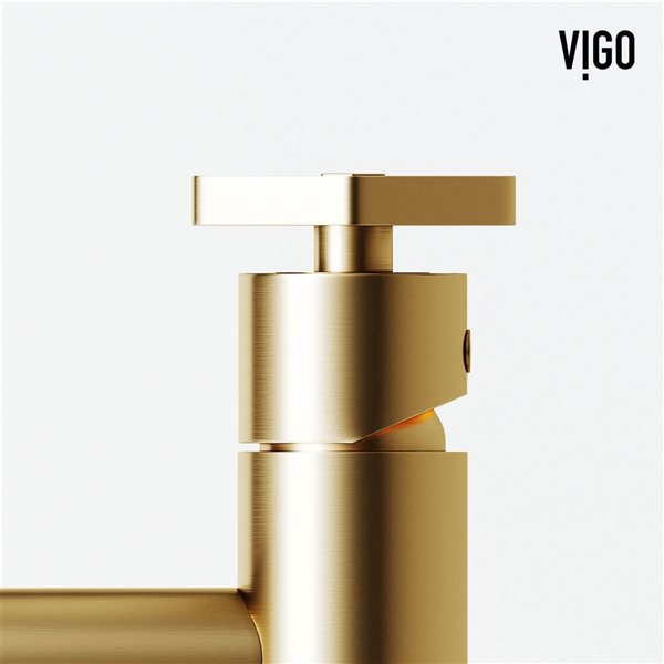 VIGO Ruxton 8-in Matte Brushed Gold Single Handle Single Hole Bathroom Faucet