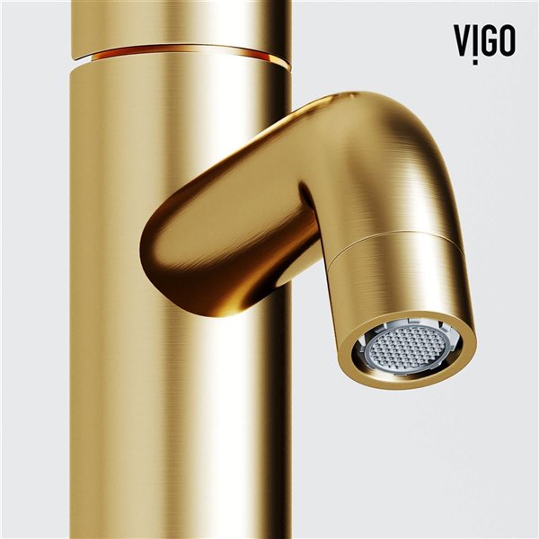 VIGO Ruxton 8-in Matte Brushed Gold Single Handle Single Hole Bathroom Faucet