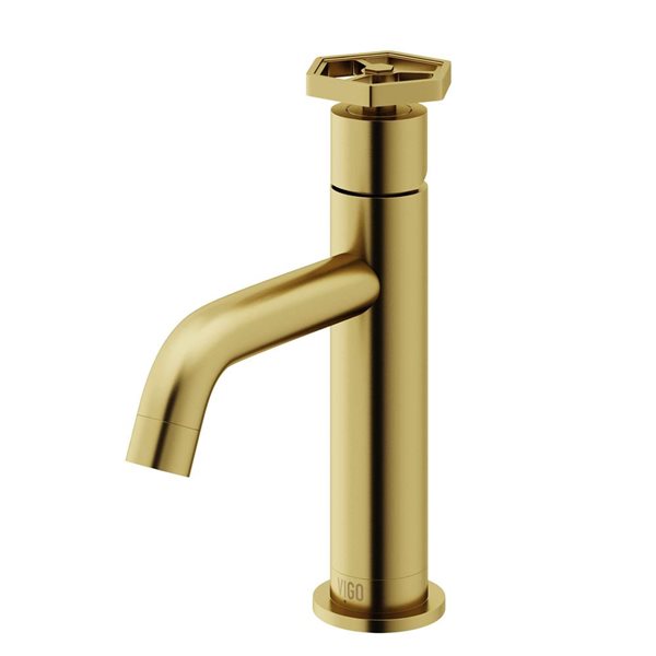 VIGO Ruxton 8-in Matte Brushed Gold Single Handle Single Hole Bathroom Faucet