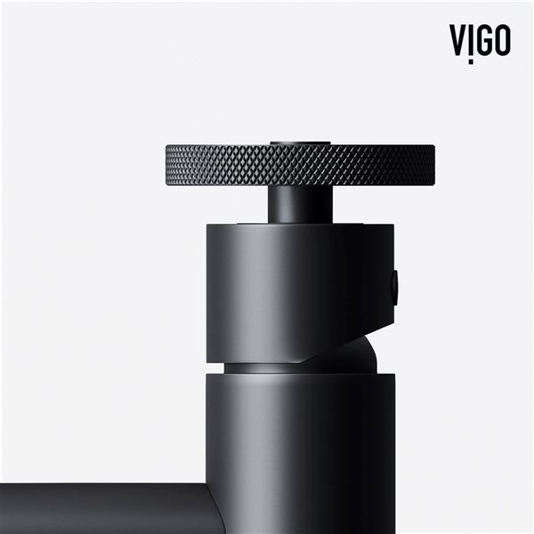 VIGO Cass 8-in Matte Black Single Handle Single Hole Bathroom Faucet