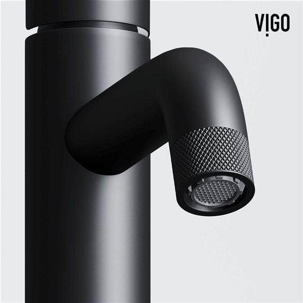 VIGO Cass 8-in Matte Black Single Handle Single Hole Bathroom Faucet