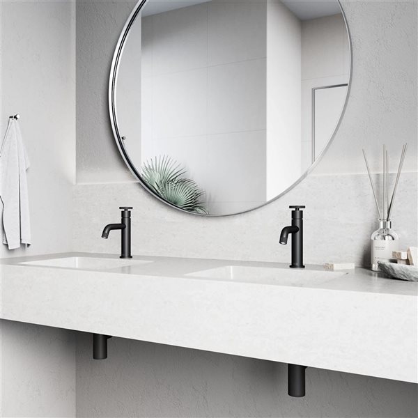 VIGO Cass 8-in Matte Black Single Handle Single Hole Bathroom Faucet