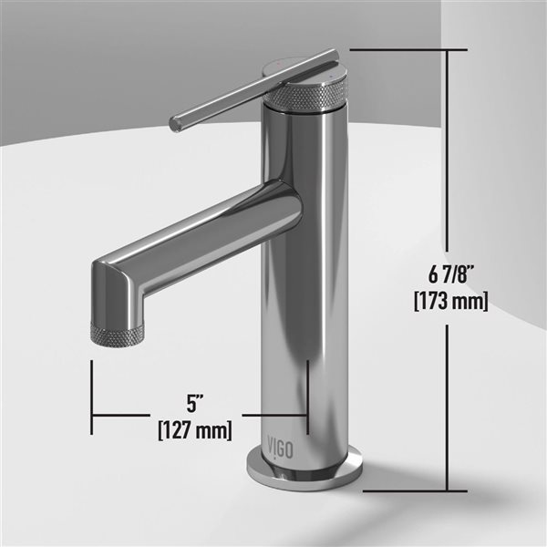 VIGO Sterling 7-in Chrome Single Handle Single Hole Bathroom Faucet