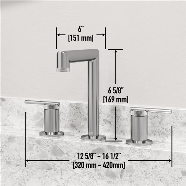 VIGO Sterling 7-in Brushed Nickel 2-Handle Bathroom Widespread Faucet